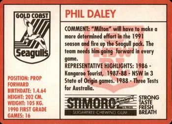1991 Stimorol NRL #142 Phil Daley Back